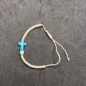 ⭐️10-4-$10 - Beaded Bracelet with Blue Cross Charm